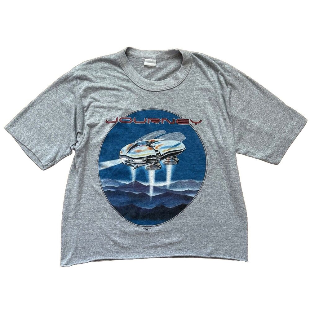 Vintage 80s Journey Escape Sz Medium Shirt 1982 Rare Single Stitch Cropped
